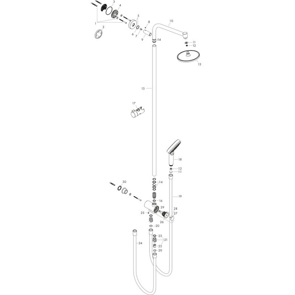 Душевая стойка Hansgrohe Crometta S 240 1jet Showerpipe Rеno 27270000 хром