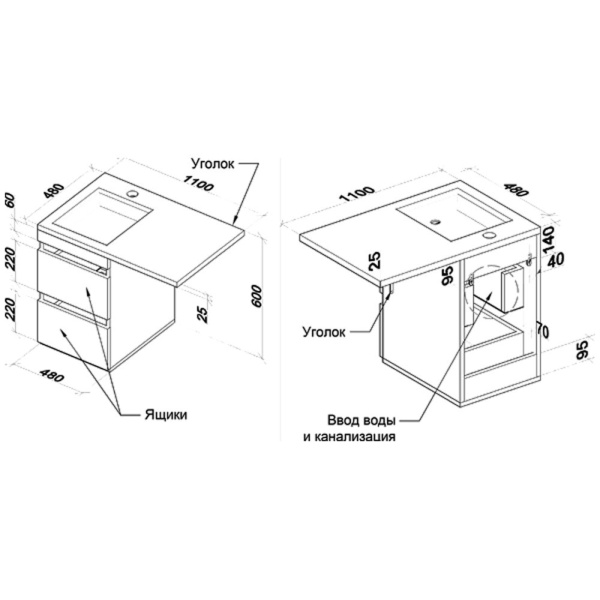 Тумба под стиральную машину подвесная Style Line Даллас СС-00002350 белый