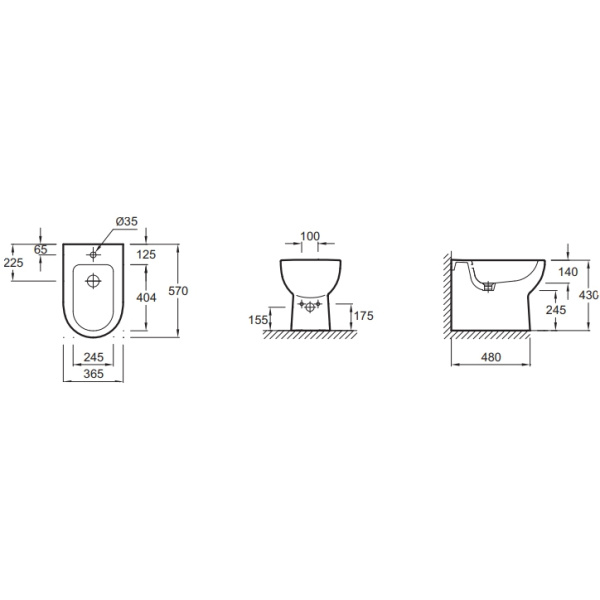 Биде напольное Jacob Delafon Odeon Up E4738-00