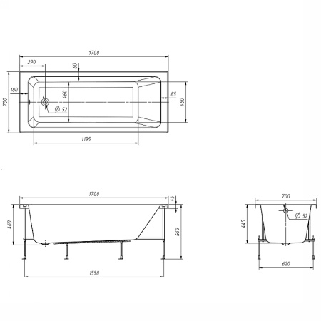 Акриловая ванна Roca Leon (170x70) 248658000