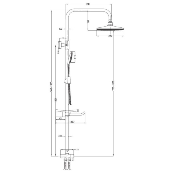 Душевая система Esko ST1300