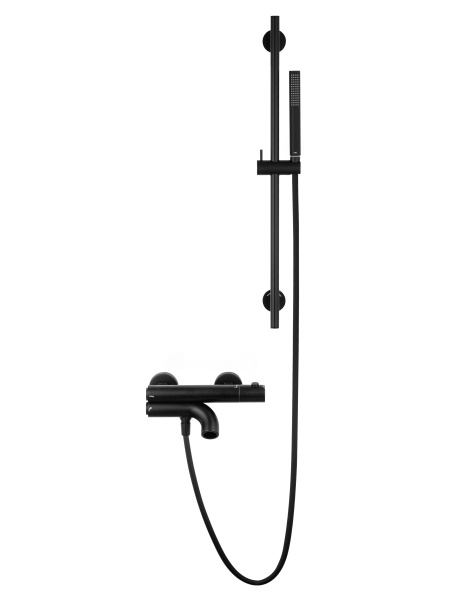 Смеситель для ванны с душевым гарнитуром и термостатом WONZON & WOGHAND LOOP, черный матовый WW-311-00-508 Смеситель для ванны с душевым гарнитуром и термостатом WONZON & WOGHAND LOOP, черный матовый WW-311-00-508