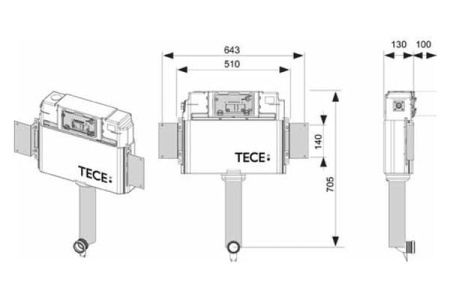 Смывной бачок скрытого монтажа TECE 9041008