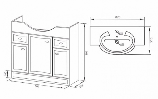 Тумба под раковину AM.PM Bourgeois M65FSX0853WG