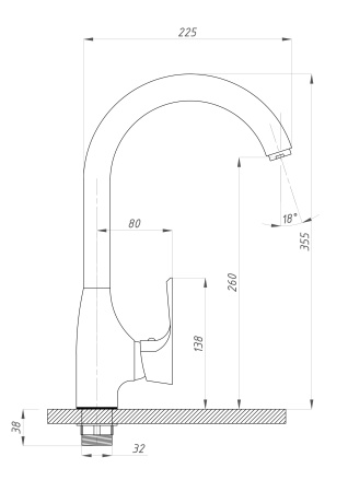 Смеситель для кухни ПСМ-Профсан  ЭЛИТ PSM-100-3