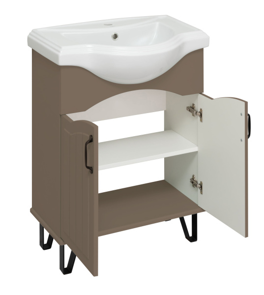 Тумба под раковину Runo бежевая (под умывальник Классик 65 ) Марсель 65 (00-00001218)