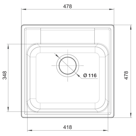Кухонная мойка GranFest Quartz 48, 48 серый