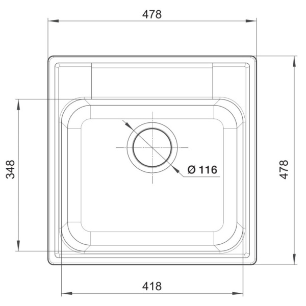 Кухонная мойка GranFest Quartz 48, 48 белый