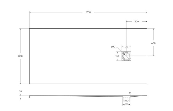 Поддон BelBagno TRAY-MR-UNO-AH-170/80-35-W