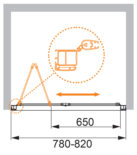 Душевая дверь (80х195) CEZARES ANIMA ANIMA-W-BS-80-P-Cr