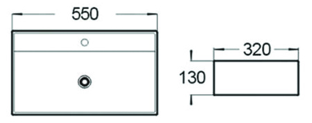 Раковина накладная (55х32) SantiLine SL-1098