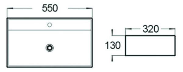 Раковина накладная (55х32) SantiLine SL-1098