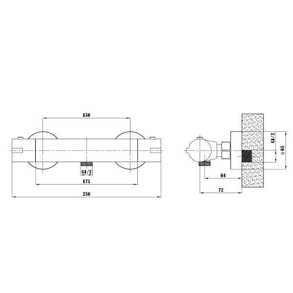 Термостат для душа ESKO Mikros, T3080 Black