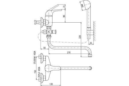 Смеситель для ванны Rav Slezak Sazava SA056.5/1