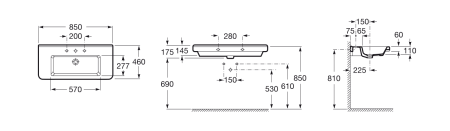 Раковина подвесная (85х46) Roca Dama-N  327781000