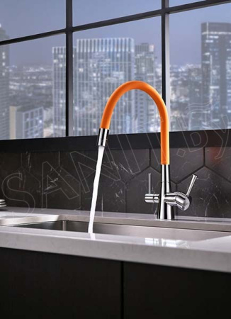 Смеситель для кухни Lemark Comfort с подключением к фильтру с питьевой водой (LM3075C-Orange)