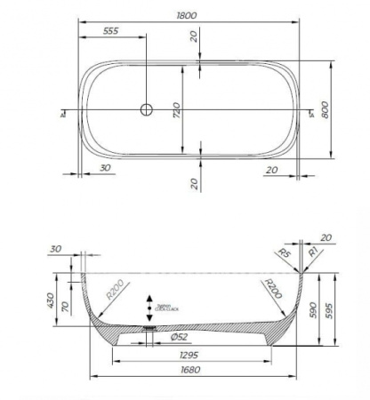 Ванна Kolpa San Gloria FS 180x80