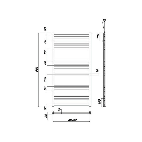Водяной полотенцесушитель Ravak Degree 50х100 X04000083682