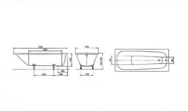Ванна KALDEWEI SANIFORM 374 Easy-clean сталь 112200013001