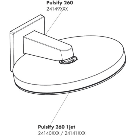 Кронштейн для верхнего душа 151 мм Hansgrohe Pulsify 24149000, хром