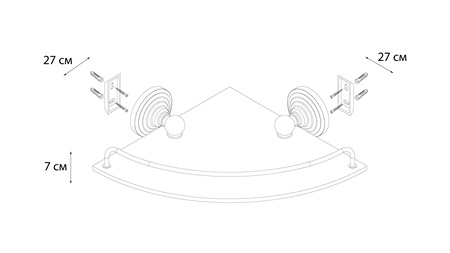 Полка FIXSEN Retro стеклянная угловая FX-83803A
