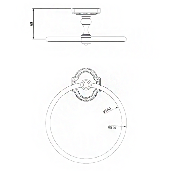 Держатель полотенца Bronze de Luxe ROYAL R25004