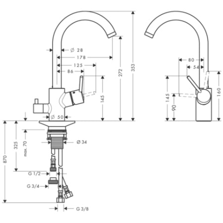 Смеситель для кухни Hansgrohe Talis S² 14875000