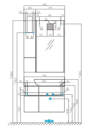 Зеркало Aquaton Мишель 57 1A244402MIX30