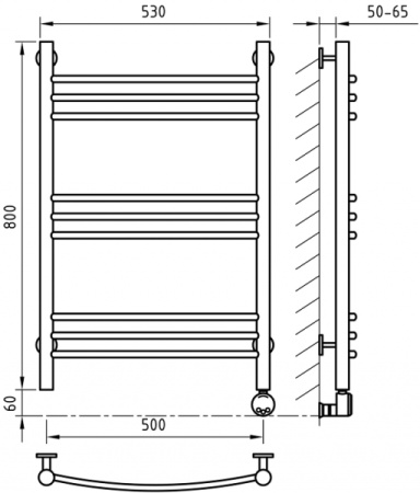 Электрический полотенцесушитель ArtofSpace ARTICO EAAO500800BRONZERP
