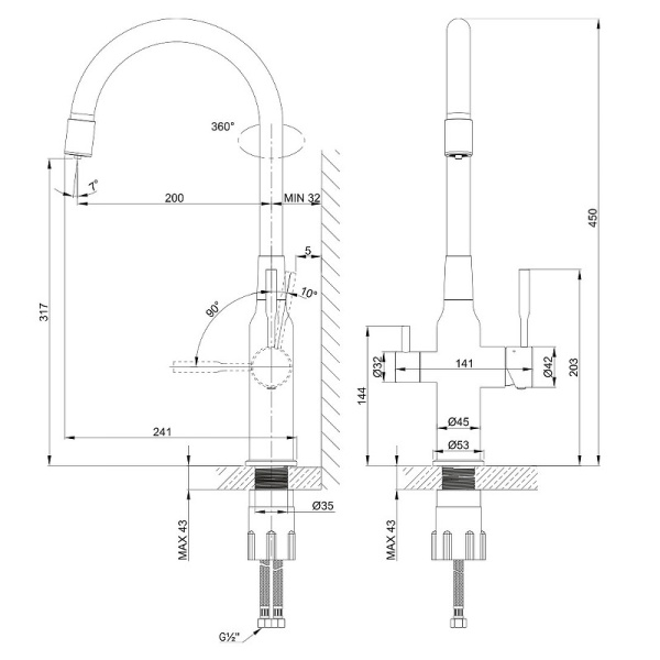 Смеситель для кухни Lemark Expert LM5083S-Gray Смеситель для кухни Lemark Expert LM5083S-Gray