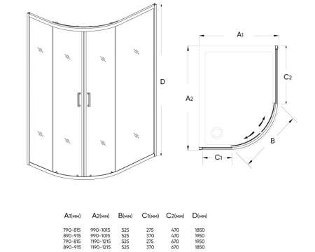 Душевой уголок Veconi Rovigo RV03-12080A-02-19C1
