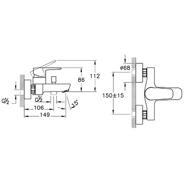 Смеситель для ванны Vitra Flow Soft A4294636EXP