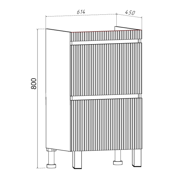 Тумба под раковину Runo Модена 65 напольная 2 ящика белая  (00-00001452)