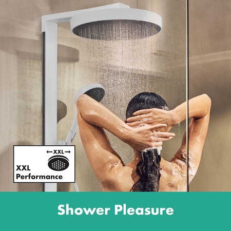 Душевая система с термостатом Hansgrohe Rainfinity Showerpipe 360 1jet 26853700 белый матовый