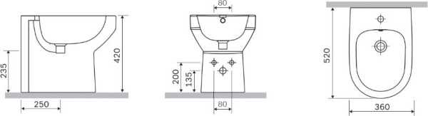 Биде напольное AM.PM Admire C103111WH