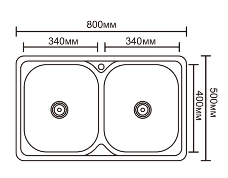 Кухонная мойка (80х50) EMAR 8050В накладная