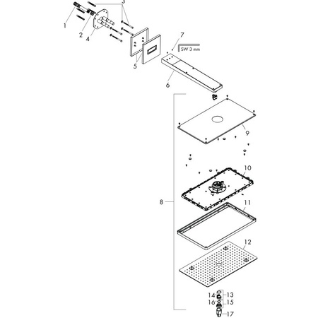 Верхний душ с кронштейном Hansgrohe Rainmaker Select 460 1jet 24003400 белый/хром