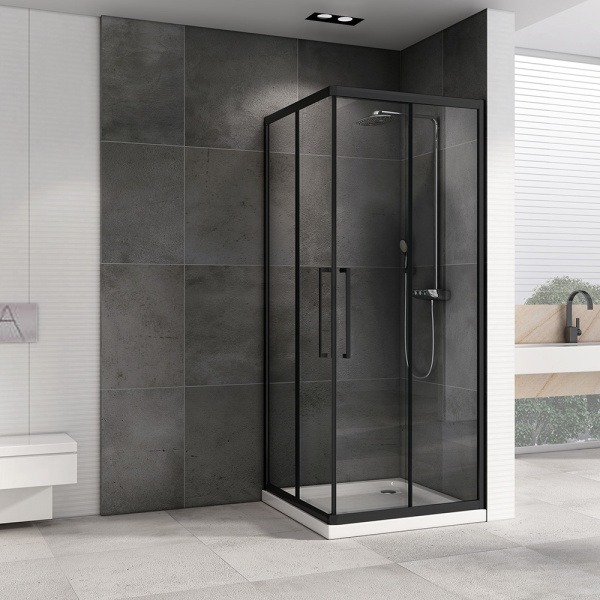 Душевой уголок (100х100) ABBER Schwarzer Diamant AG02100BH черный
