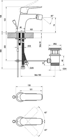 Смеситель для биде Ravak Classic CL 055.00 X070082