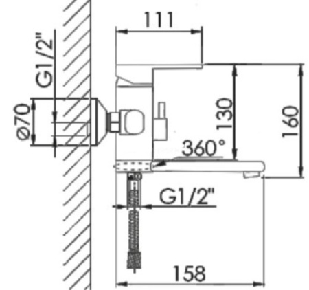 Смеситель для ванны Hansen H30002