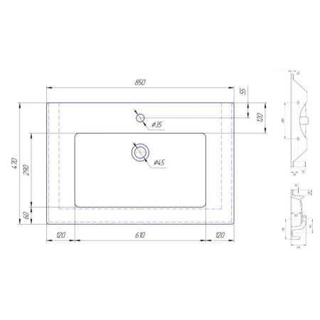 Раковина (85х47) Corozo Оскар SD-00000381