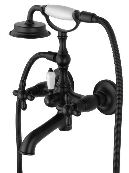 Смеситель для ванны с душем WONZON & WOGHAND RETRO, черный матовый WW-88639020-MB