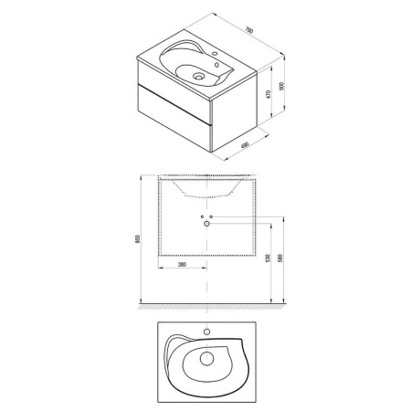 Тумба под раковину Ravak Rosa II 60 X000000926