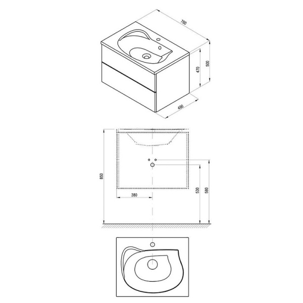 Тумба под раковину Ravak Rosa II 60 X000000926