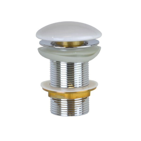 Донный клапан Bronze de Luxe без перелива, белый, керамическая крышка 1001/1W