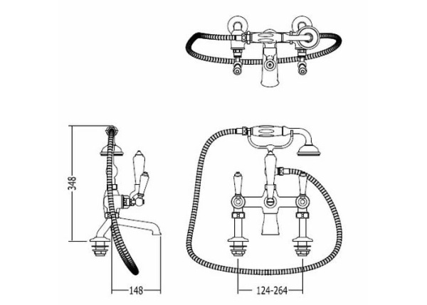 Смеситель для ванны Devon&Devon Black Dandy MARF40BCRBD