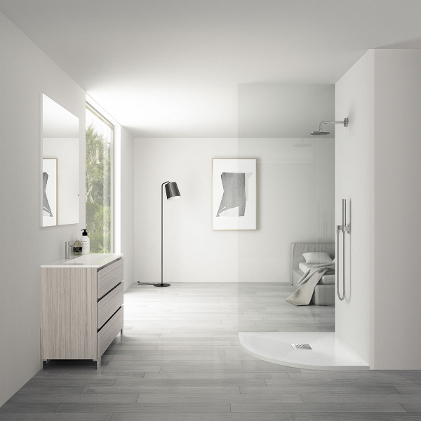 Душевой поддон из искусственного камня  (900х90) Vincea VST-4SQ9090W,  белый матовый