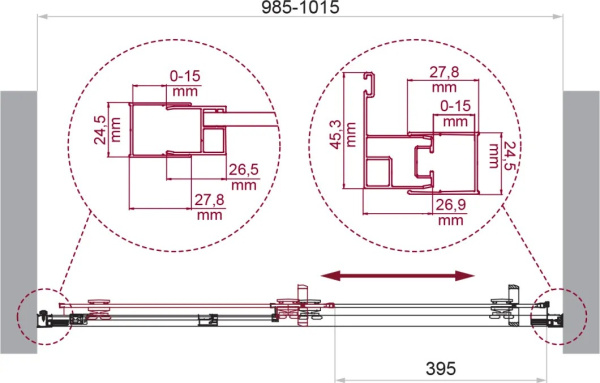 Душевая дверь BelBagno Luce 100x195 LUCE-BF-1-100-C-Cr