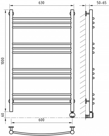 Электрический полотенцесушитель ArtofSpace ARTICO EAAO6001000GOLDRP