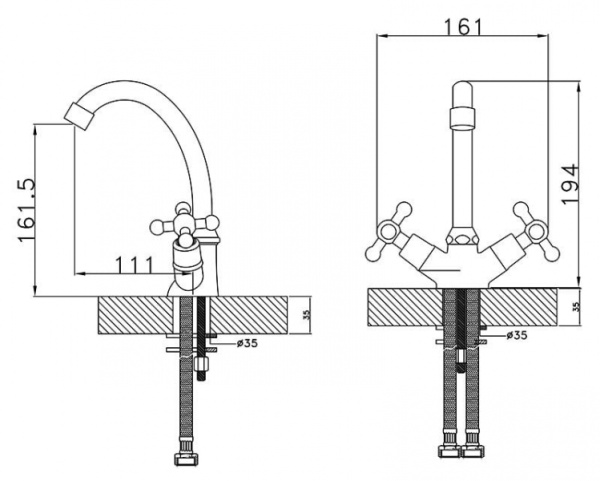 Смеситель для раковины Rossinka G (G02-62) Смеситель для раковины Rossinka G (G02-62)
